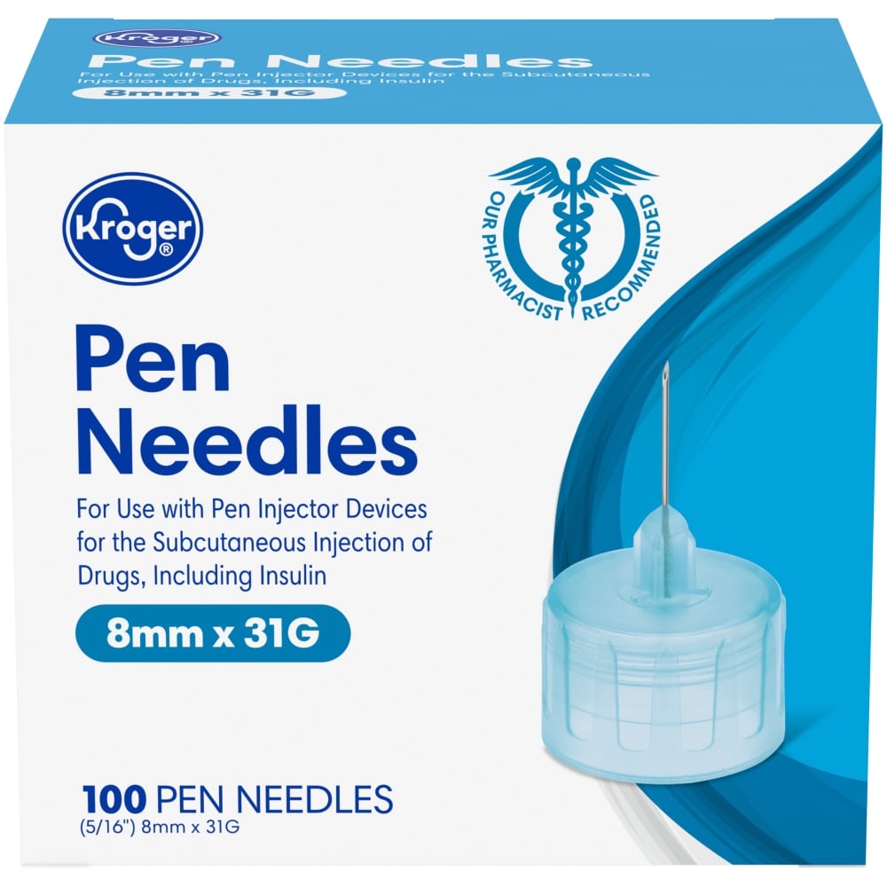 slide 1 of 1, Kroger Pen Needles 8Mm X 31G, 100 ct
