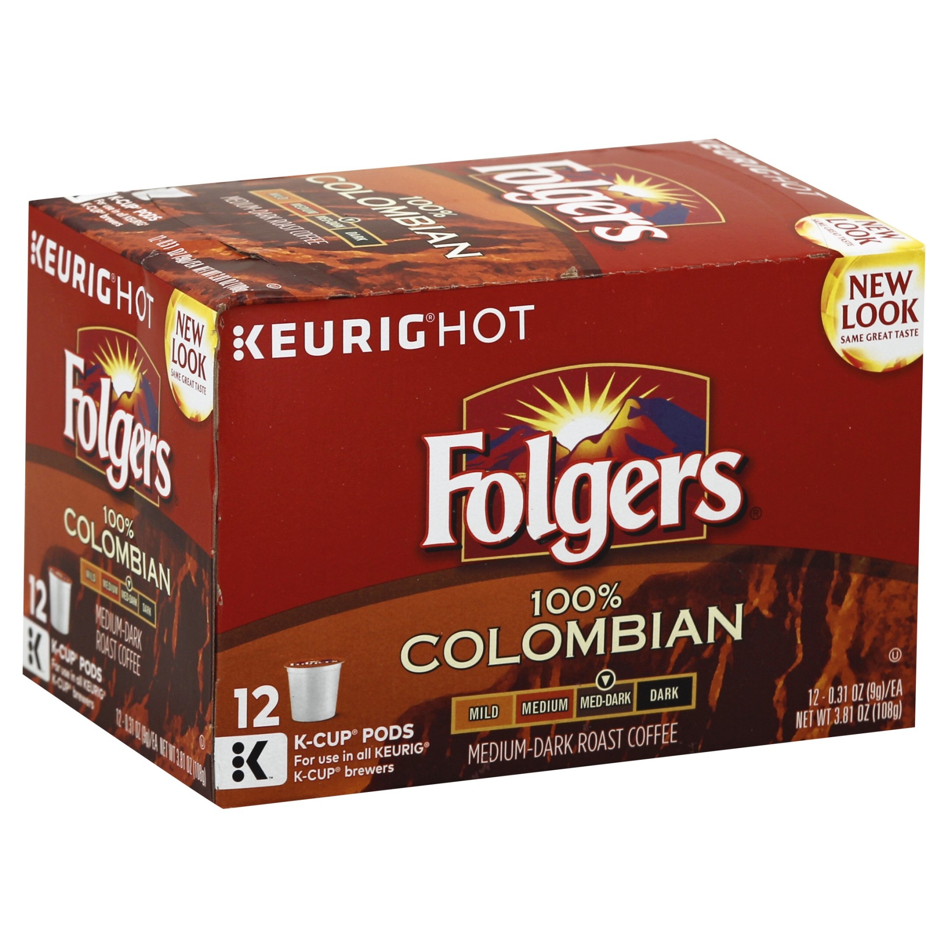 slide 1 of 6, Folgers Gourmet Lively Colombian Blend K-cups, 12 ct