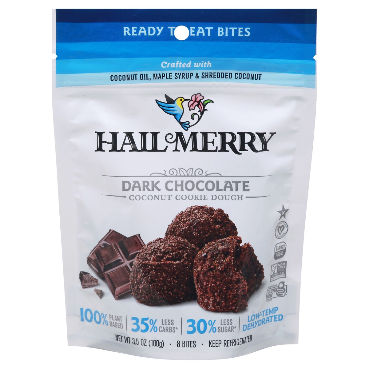 slide 2 of 13, Hail Merry Dark Chocolate Coconut Cookie Dough 8 Bites 8 ea, 8 ct