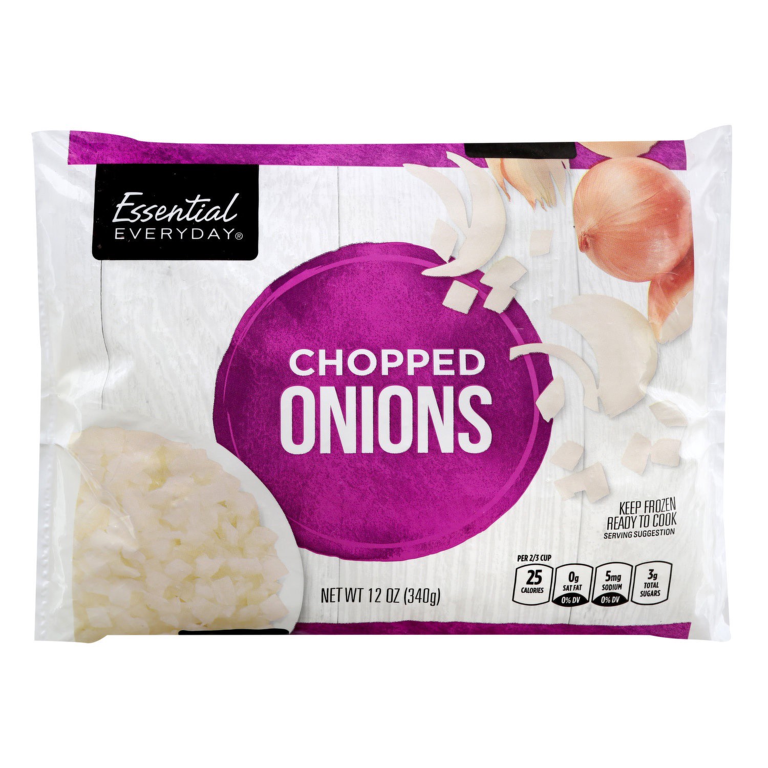 slide 1 of 1, Essential Everyday Chopped Onions, 12 oz