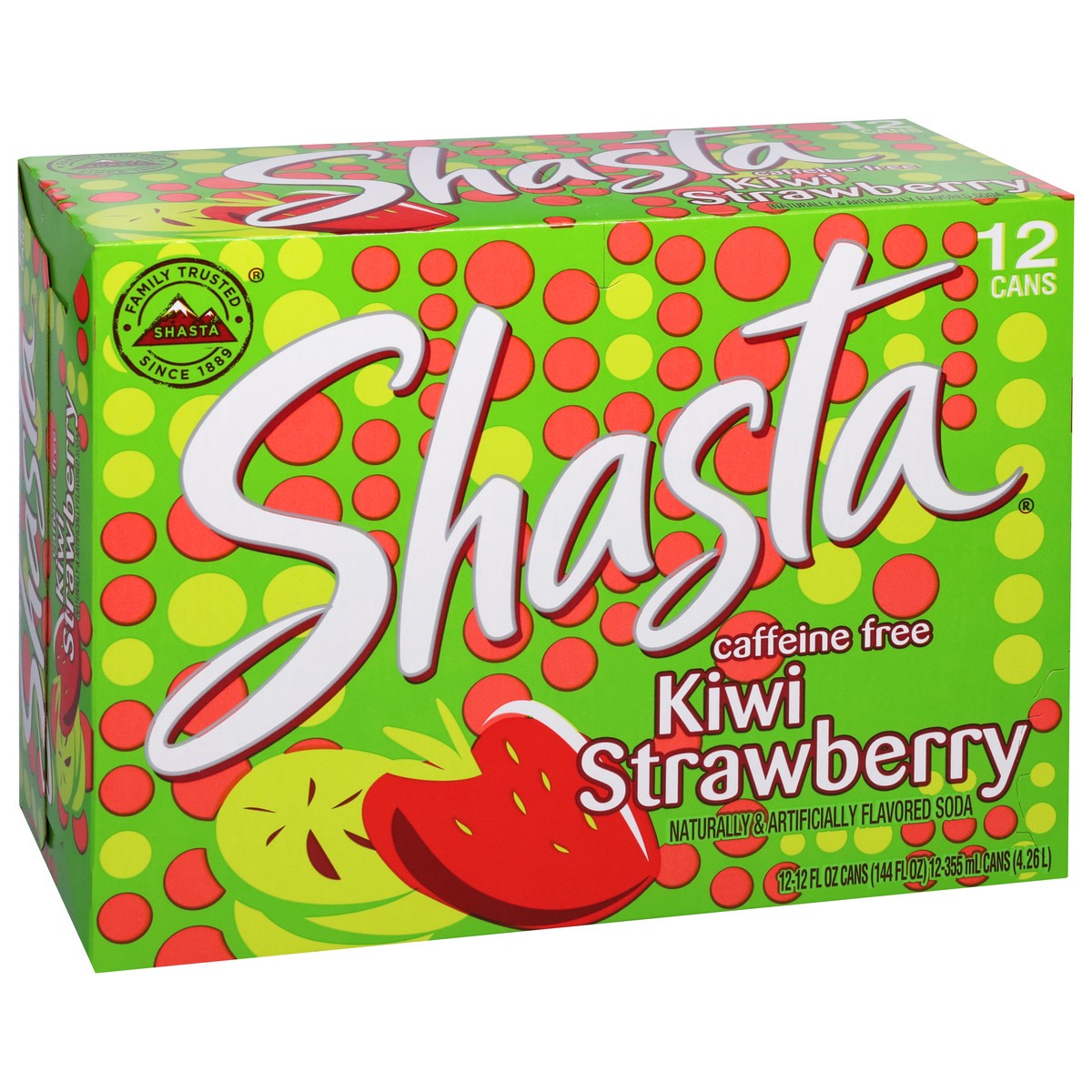 slide 7 of 9, Shasta Caffeine Free Kiwi Strawberry Soda - 12 ct, 12 ct