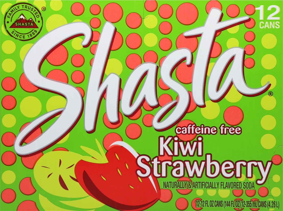 slide 9 of 9, Shasta Caffeine Free Kiwi Strawberry Soda - 12 ct, 12 ct