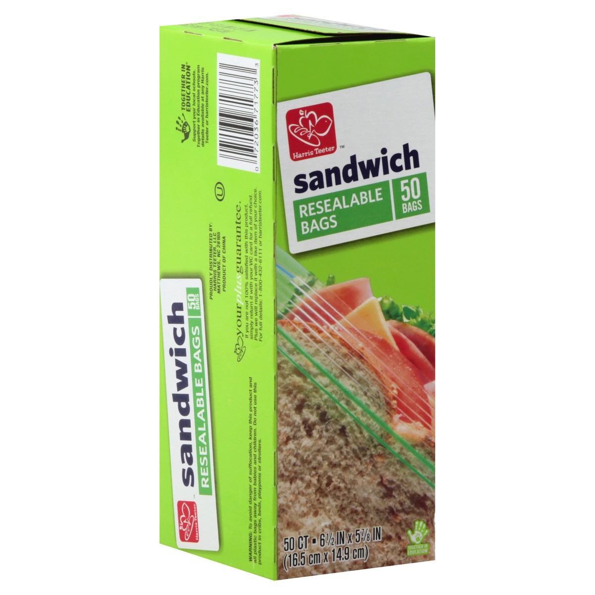 slide 2 of 11, Harris Teeter Recloseable Sandwich Bags, 50 ct