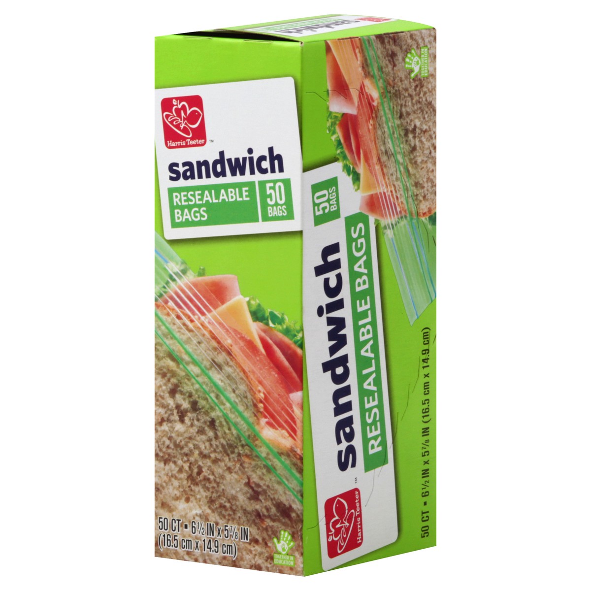 slide 8 of 11, Harris Teeter Recloseable Sandwich Bags, 50 ct