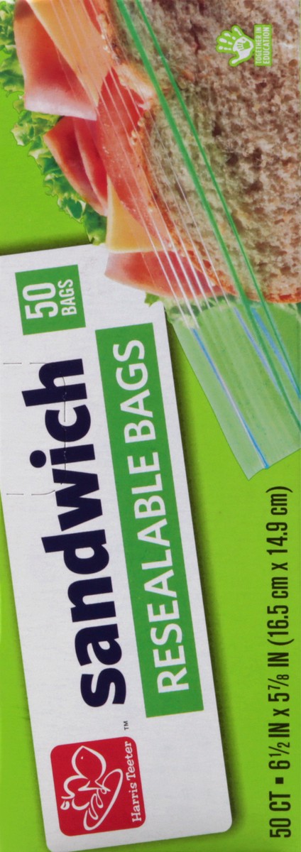 slide 5 of 11, Harris Teeter Recloseable Sandwich Bags, 50 ct