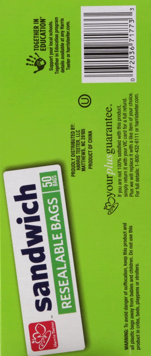 slide 4 of 11, Harris Teeter Recloseable Sandwich Bags, 50 ct