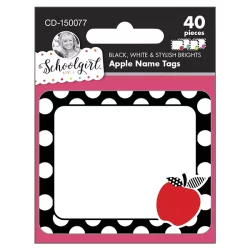 Carson Dellosa Black, White & Stylish Brights Name Tags 40 ct | shipt