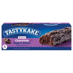Tastykake Glazed Chocolate Flavored Dipp'n Sticks, Glazed Chocolate Donut Sticks, 10 oz, 6 Count