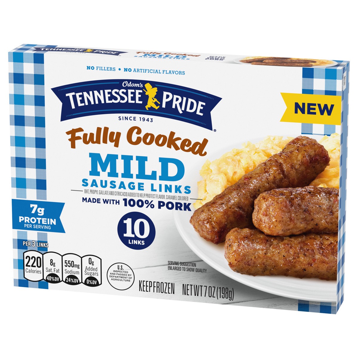 slide 8 of 12, Odom's Tennessee Pride Fully Cooked Mild Sausage Links, Frozen Breakfast Sausage, 7 oz. 10 Count, 7 oz