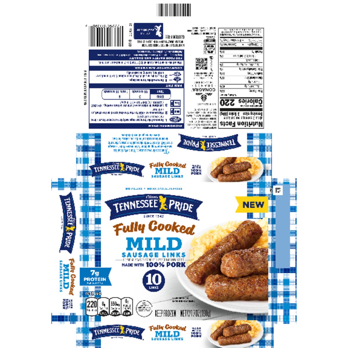 slide 3 of 12, Odom's Tennessee Pride Fully Cooked Mild Sausage Links, Frozen Breakfast Sausage, 7 oz. 10 Count, 7 oz