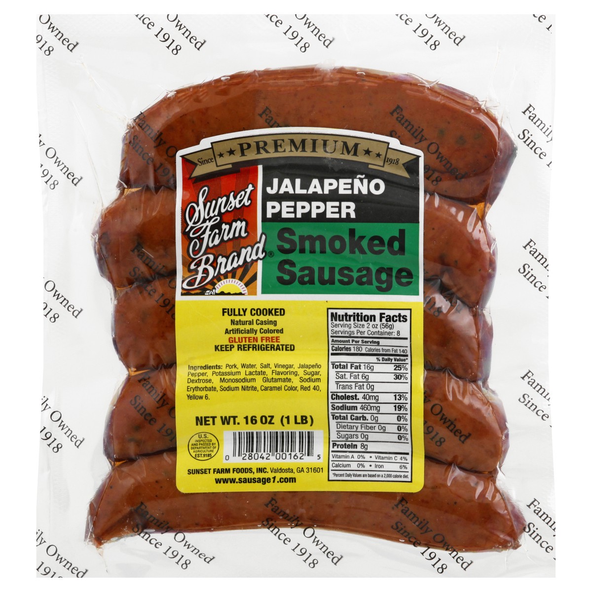 slide 2 of 13, Sunset Farm Brand Jalapeno Pepper Smoked Sausage 16 oz, 16 oz