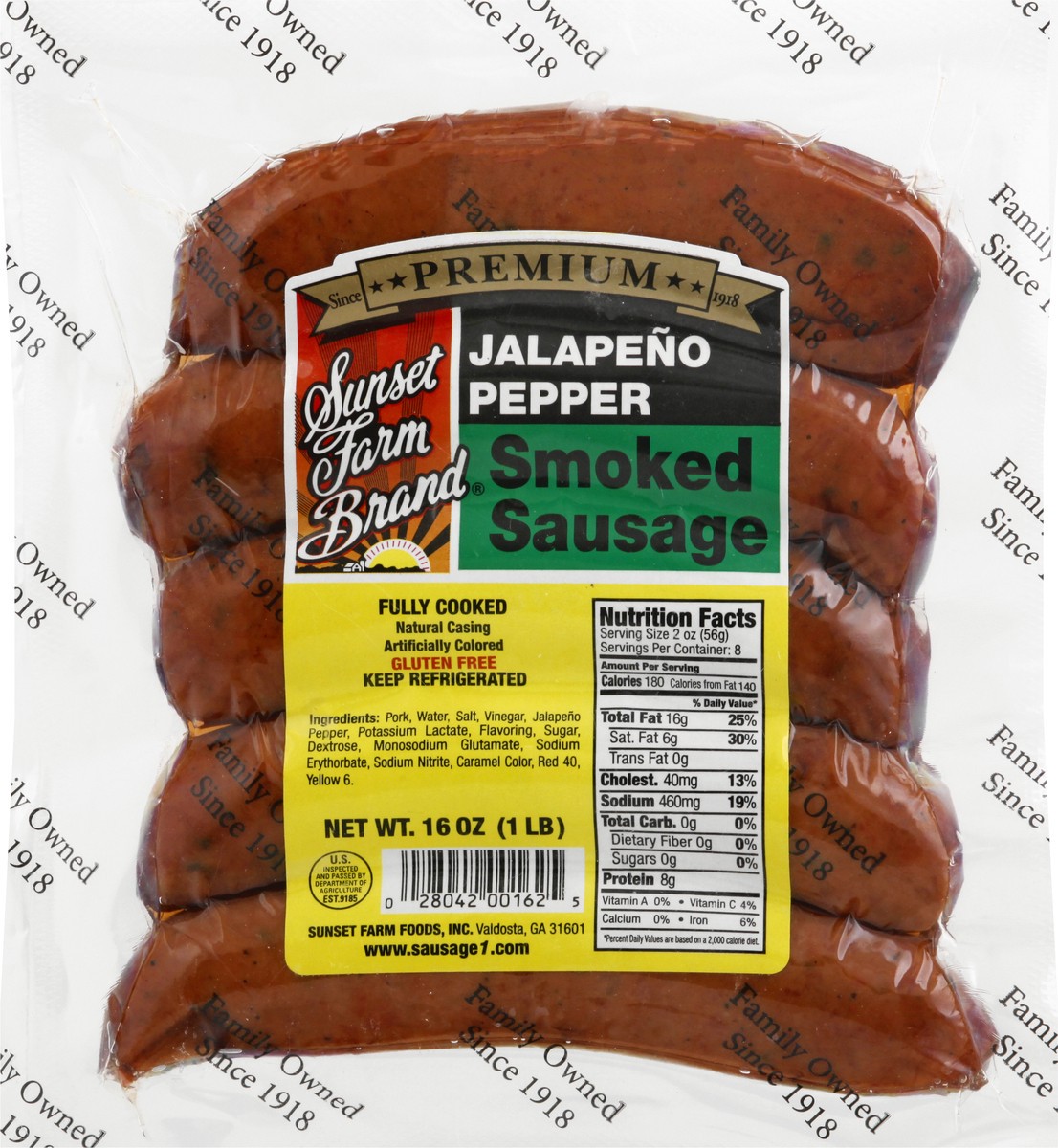 slide 12 of 13, Sunset Farm Brand Jalapeno Pepper Smoked Sausage 16 oz, 16 oz
