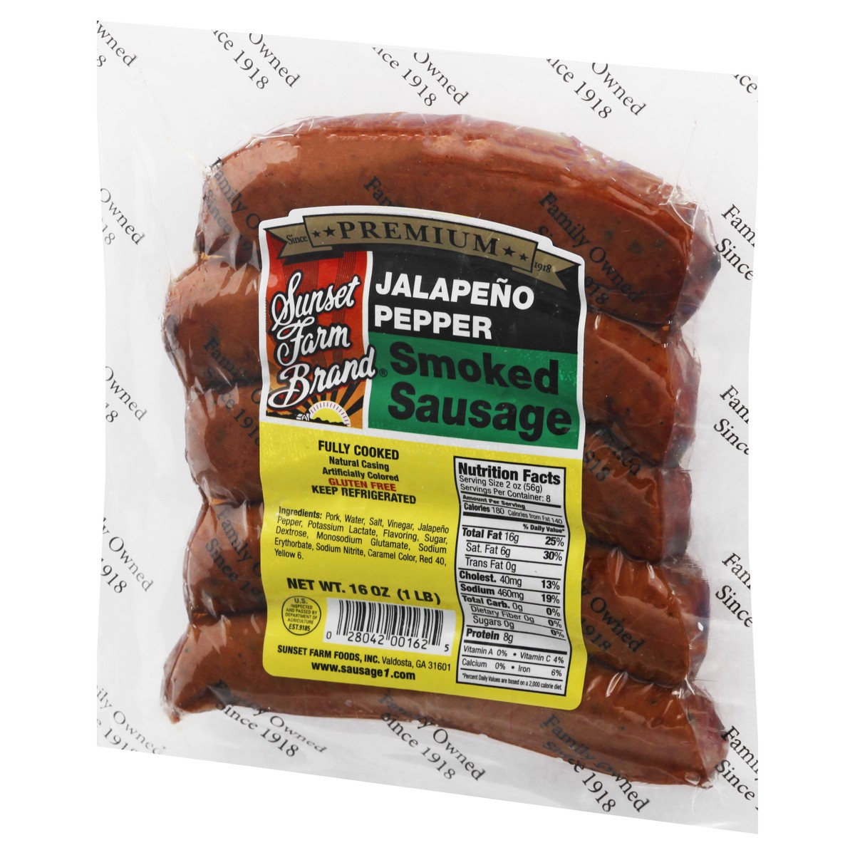 slide 4 of 13, Sunset Farm Brand Jalapeno Pepper Smoked Sausage 16 oz, 16 oz