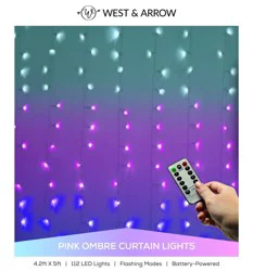 LED Pink Ombre Curtain Lights with Remote