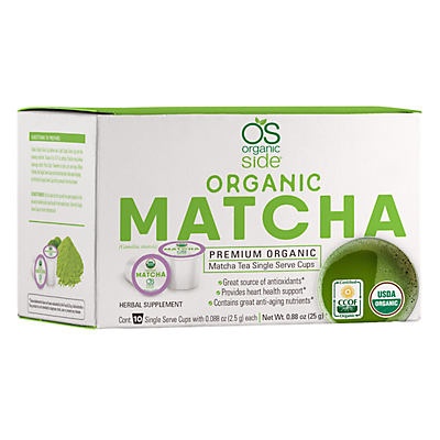 slide 1 of 1, Organic Side Organic Matcha Tea Single Serve Cups, 10 ct