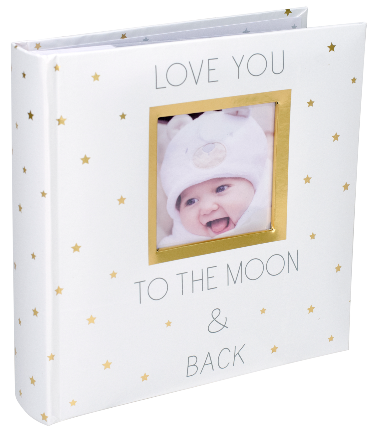 slide 1 of 1, Malden Love You To The Moon And Back Photo Album - White/Gold, 1 ct