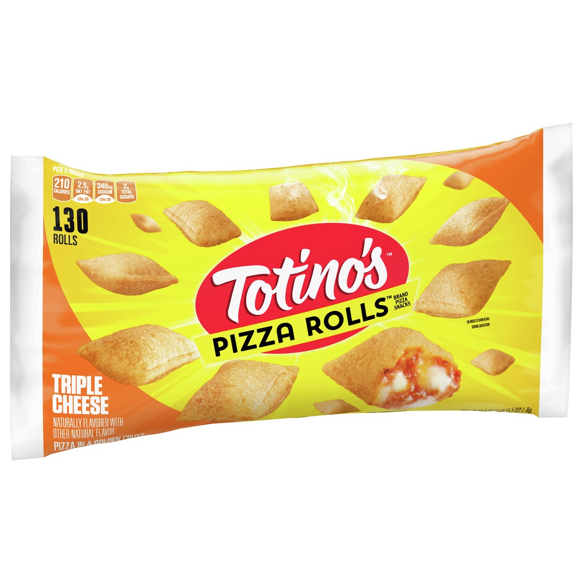 slide 6 of 9, Totino's Pizza Rolls, Triple Cheese Flavored, Frozen Snacks, 130 ct, 130 ct