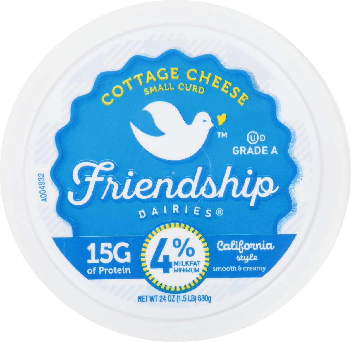 slide 13 of 13, Friendship Dairies Cottage Cheese, Small Curd, 4% Milkfat, California Style, 24 oz