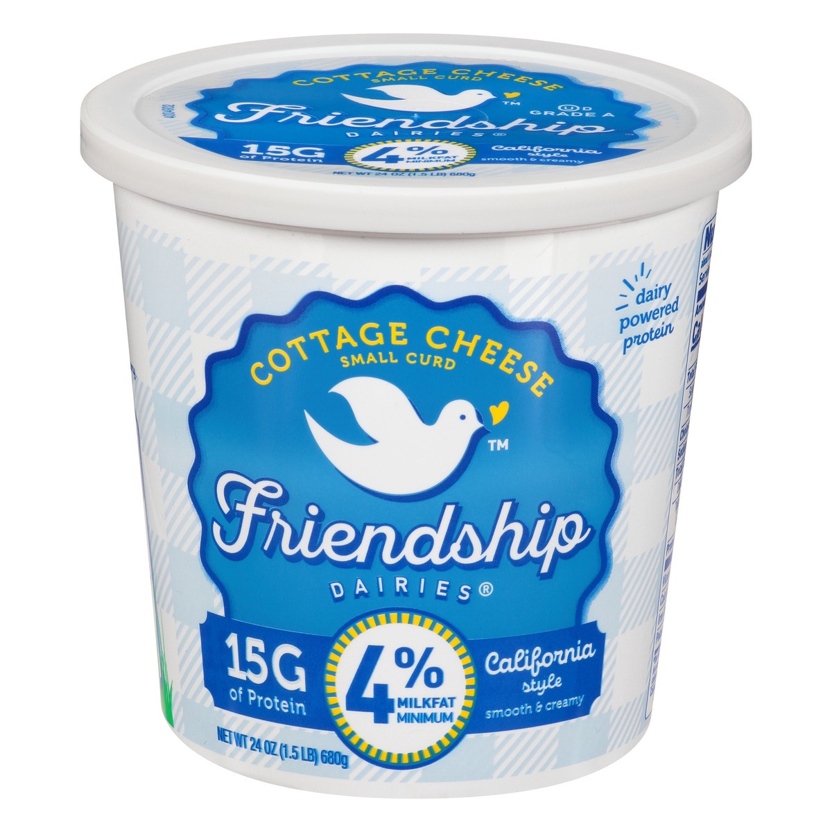 slide 1 of 13, Friendship Dairies Cottage Cheese, Small Curd, 4% Milkfat, California Style, 24 oz