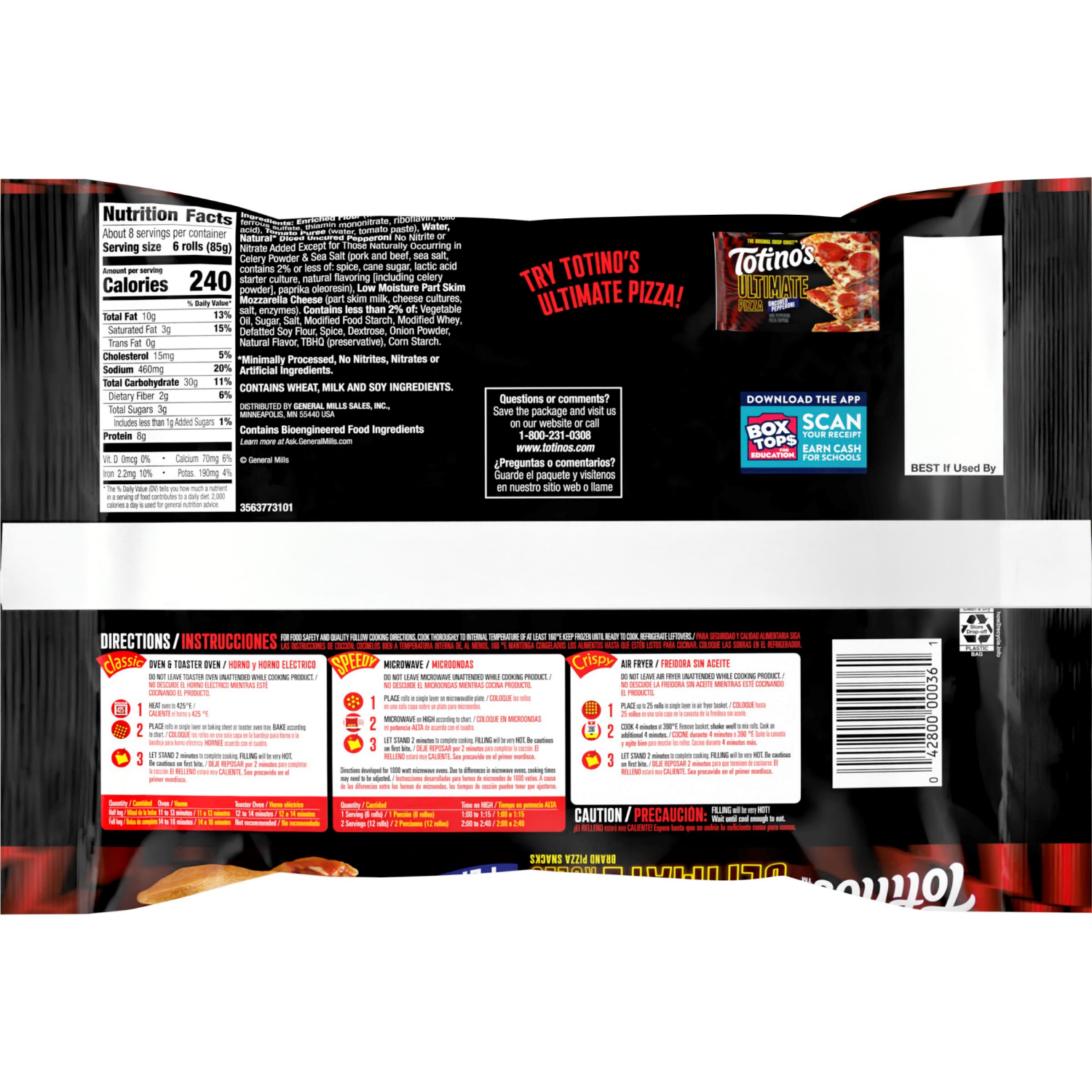 slide 2 of 8, Totino's Ultimate Uncured Pepperoni Pizza Rolls Frozen Snacks, 24.46 oz