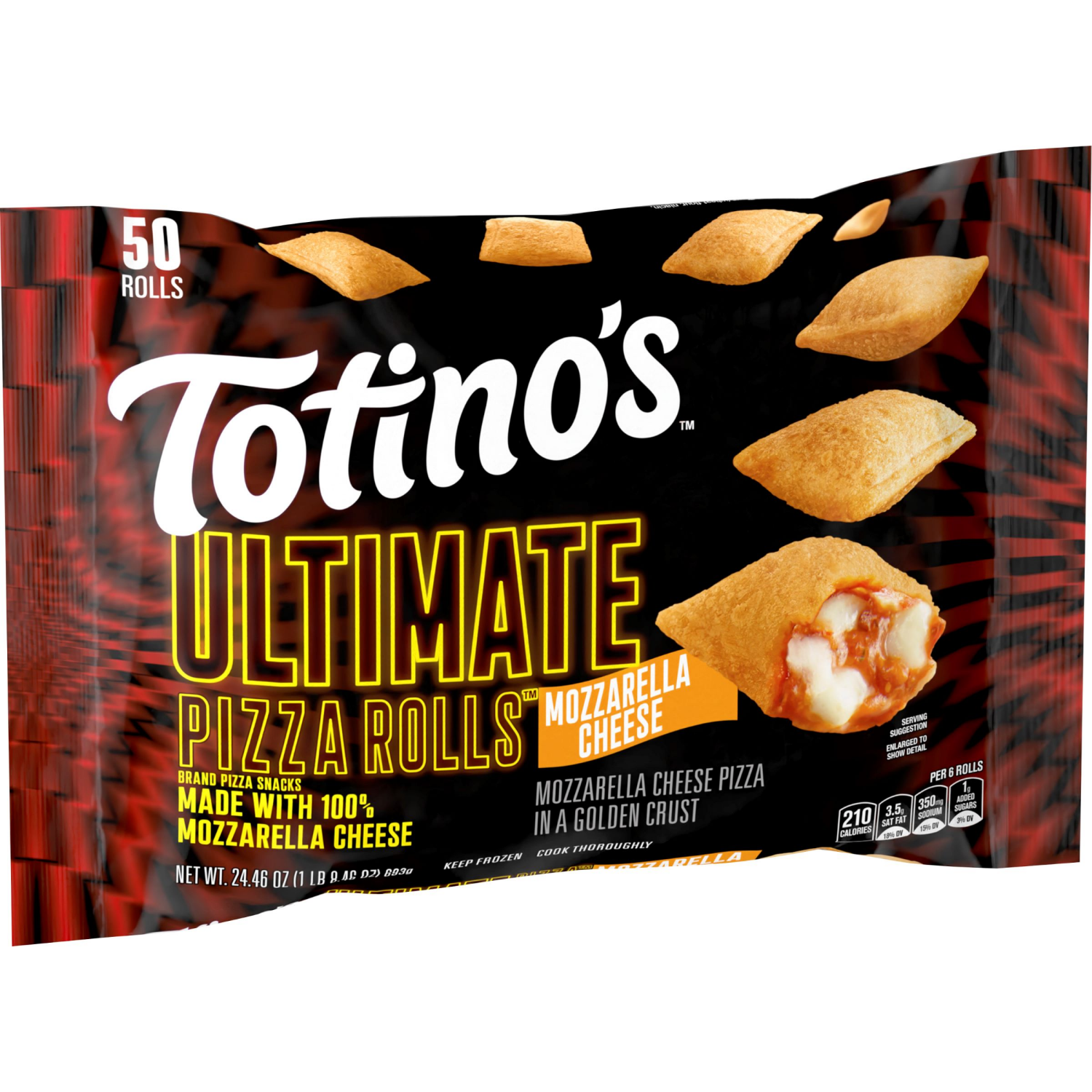 slide 3 of 4, Totino's Ultimate Mozzarella Cheese Pizza Rolls Frozen Snacks, 24.46 oz
