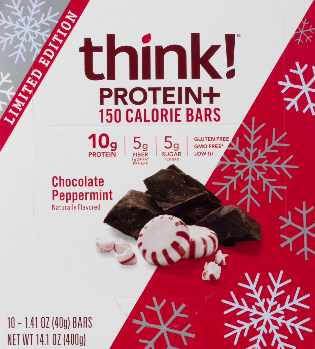 slide 4 of 12, think! Chocolate Peppermint Protein Bars 10 ea, 10 ct