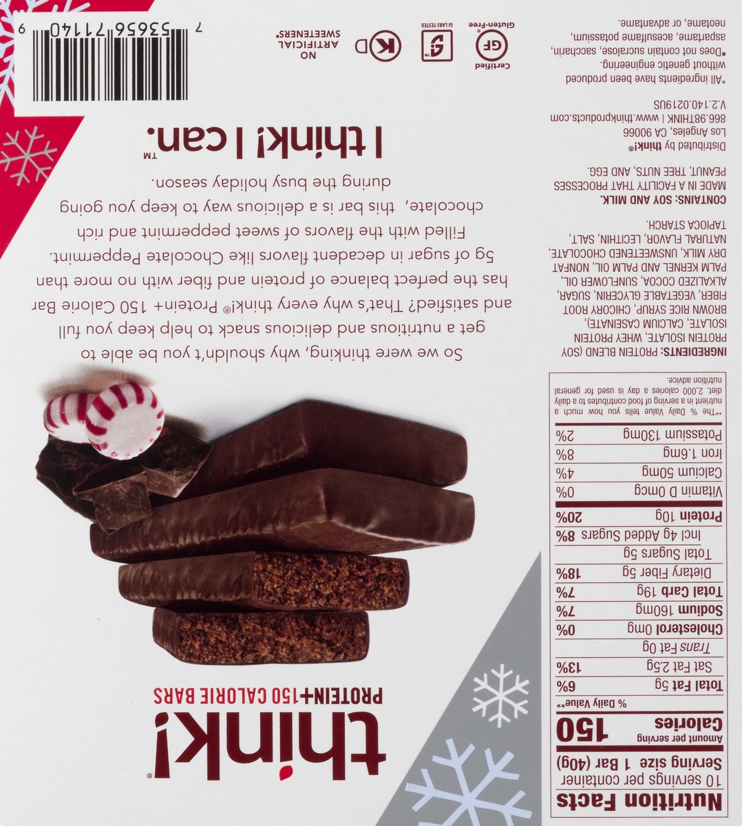 slide 3 of 12, think! Chocolate Peppermint Protein Bars 10 ea, 10 ct