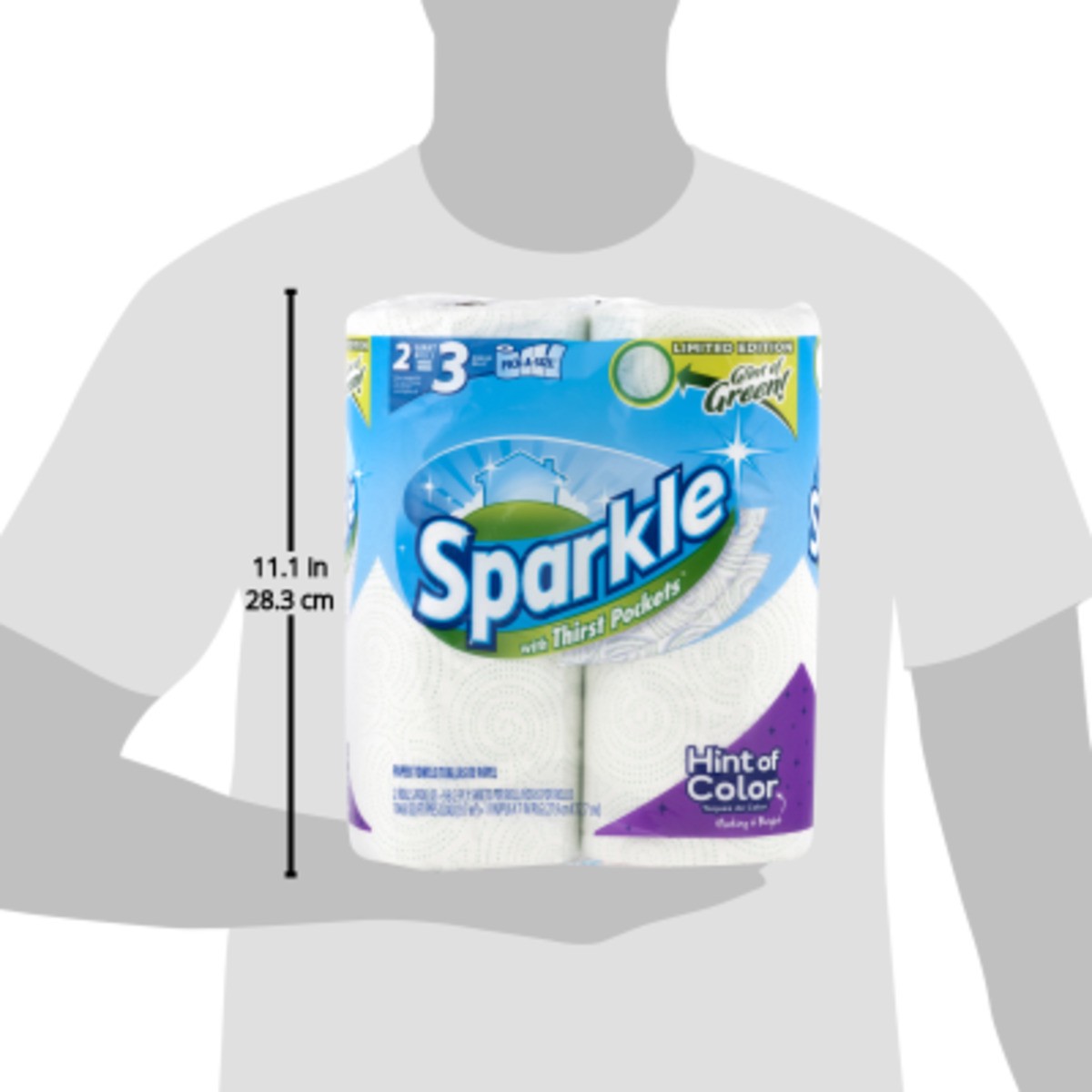 slide 3 of 9, Sparkle Hint of Color Pick-A-Size Paper Towel, 2 Giant Rolls, 2 ct