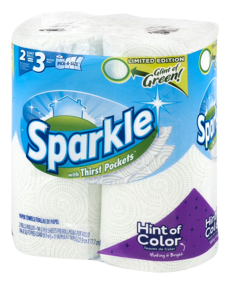 slide 4 of 9, Sparkle Hint of Color Pick-A-Size Paper Towel, 2 Giant Rolls, 2 ct