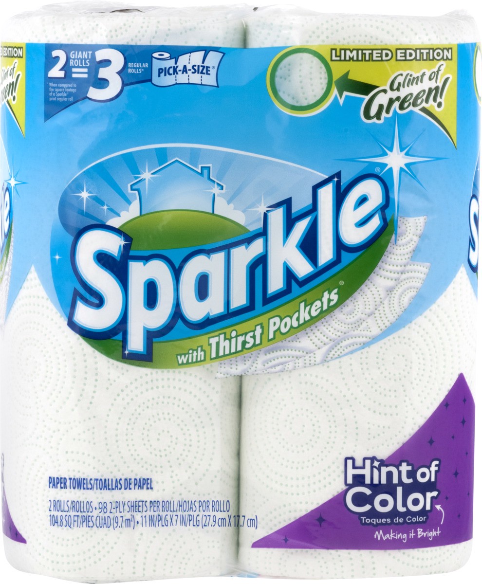 slide 8 of 9, Sparkle Hint of Color Pick-A-Size Paper Towel, 2 Giant Rolls, 2 ct