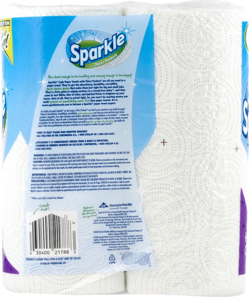 slide 9 of 9, Sparkle Hint of Color Pick-A-Size Paper Towel, 2 Giant Rolls, 2 ct