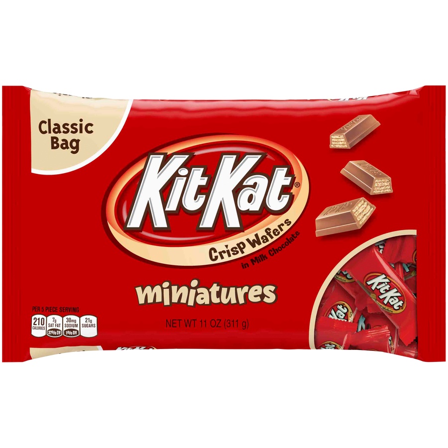 slide 1 of 5, Kit Kat Miniatures Candy Bars, 11 oz