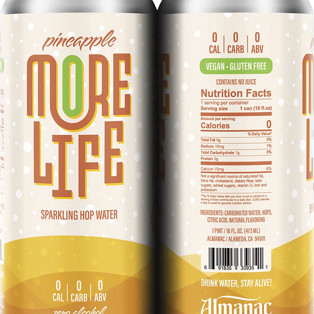 slide 1 of 1, Almanac More Life N/a Pineapple Hop Water, 4 ct; 16 oz