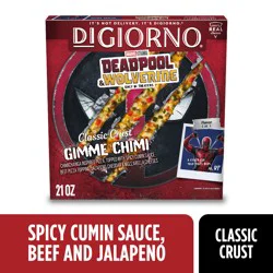 DiGiorno Frozen Pizza, Gimme Chimi Classic Crust Beef, Jalapeño, Cheddar and Mozzarella Pizza, 21oz (Frozen), inspired by Marvel Studios'' Deadpool & Wolverine