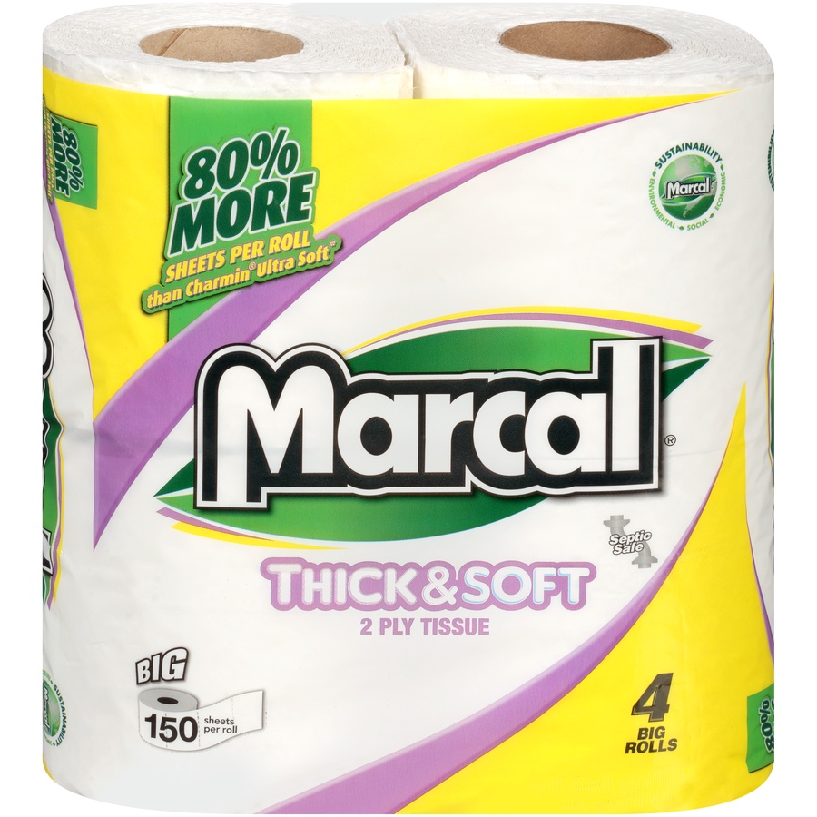 slide 1 of 1, Marcal Bath Tissue, 2-Ply, 4 ct