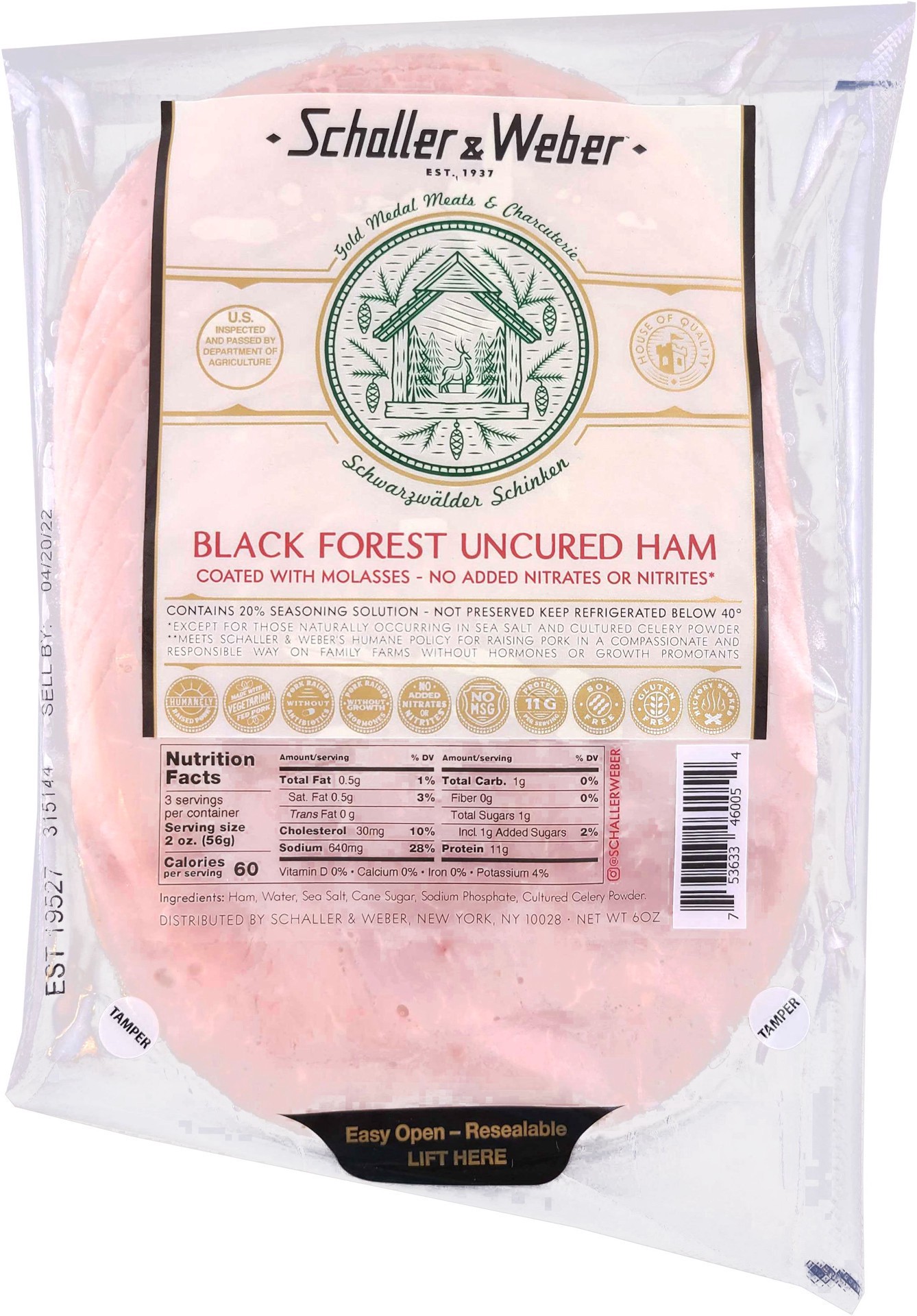 slide 1 of 1, Schaller Weber Black Forest Ham, 6 oz