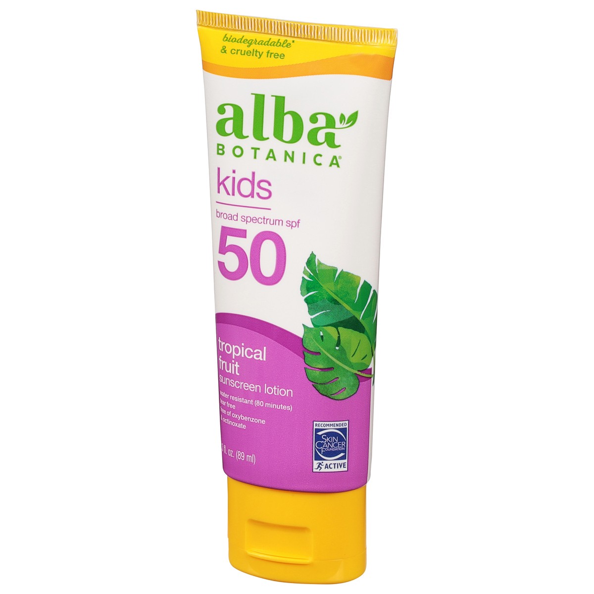 slide 3 of 9, Alba Botanica Broad Spectrum SPF 50 Kids Tropical Fruit Sunscreen 3 fl oz, 3 fl oz