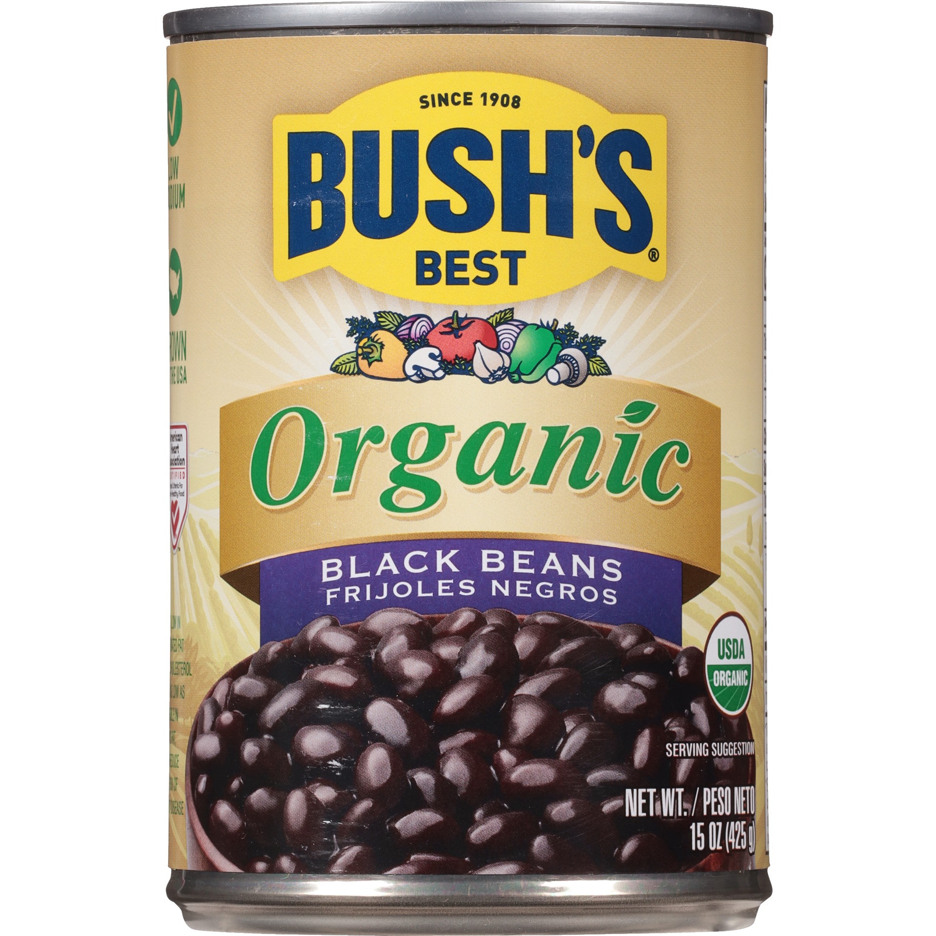 slide 1 of 7, Bush's Best Bush's Organic Black Beans 15 oz, 15 oz