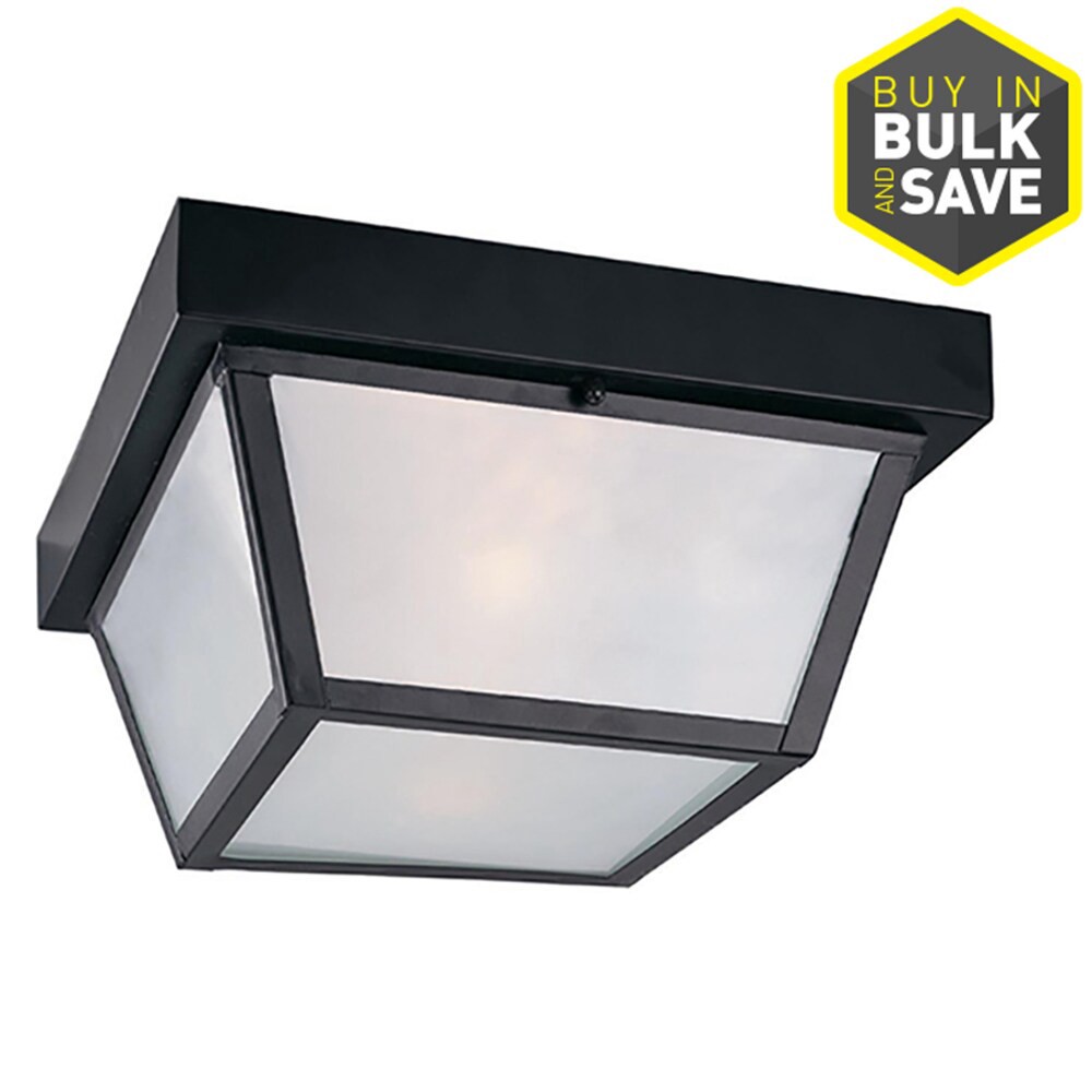 slide 3 of 6, Project Source Wayman 2 -Light 10.37-in Matte Black Indoor/Outdoor Flush Mount Light, 1 ct
