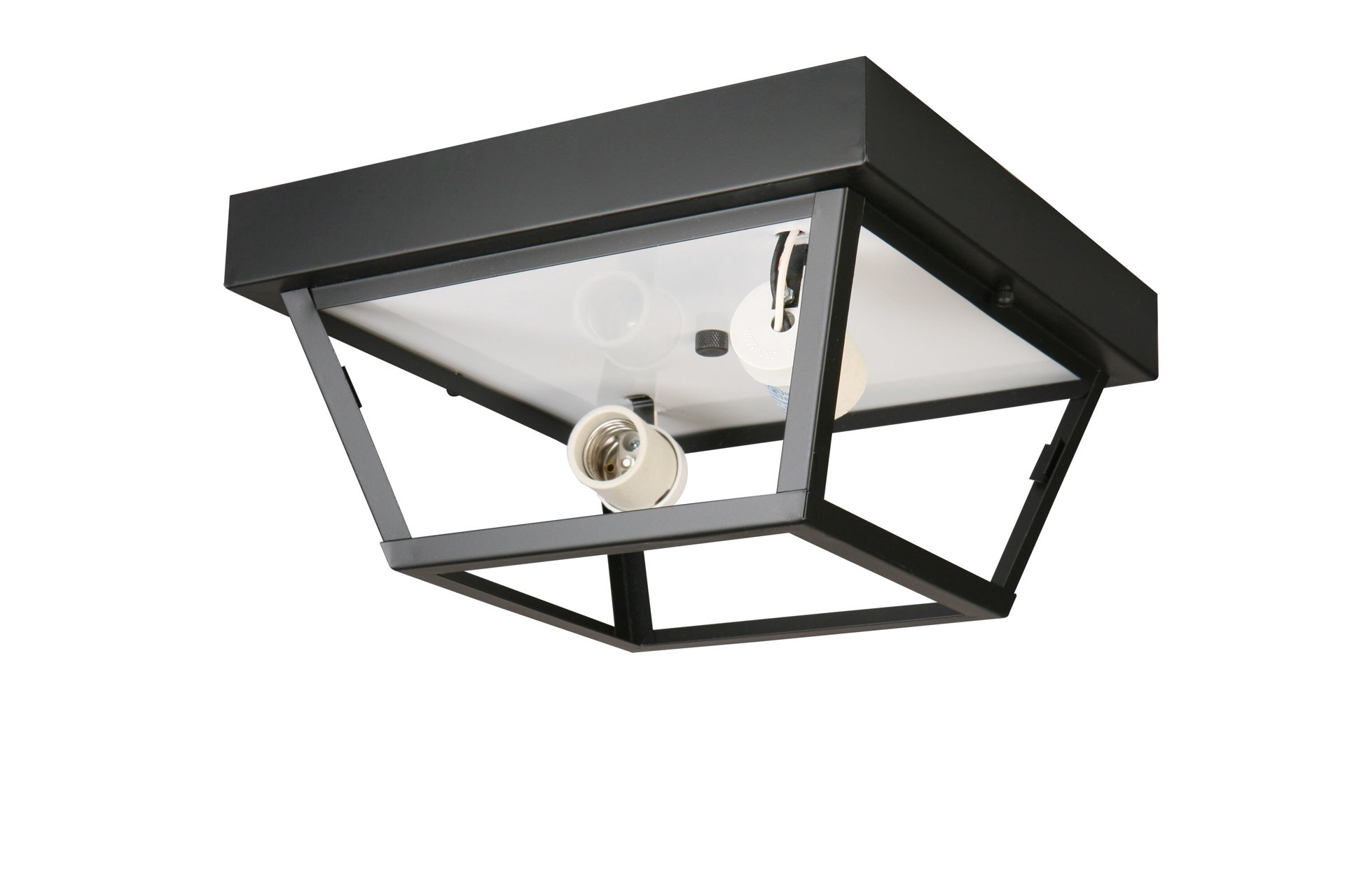 slide 5 of 6, Project Source Wayman 2 -Light 10.37-in Matte Black Indoor/Outdoor Flush Mount Light, 1 ct