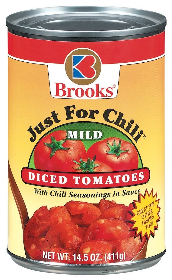 slide 1 of 1, Brooks Just for Chili Mild Diced Tomatoes, 14.5 oz