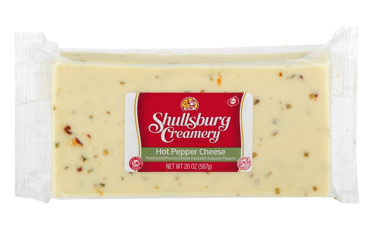 slide 1 of 11, Shullsburg Creamery Hot Pepper Cheese, 20 oz