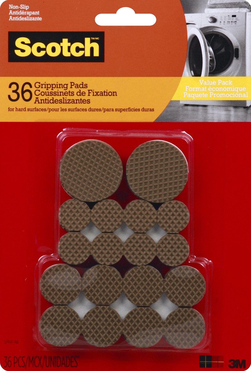 slide 2 of 2, Scotch Gripping Pads Value Pack, Various Sizes, Brown, 36 ct