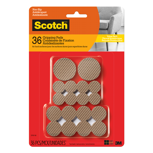 slide 1 of 2, Scotch Gripping Pads Value Pack, Various Sizes, Brown, 36 ct