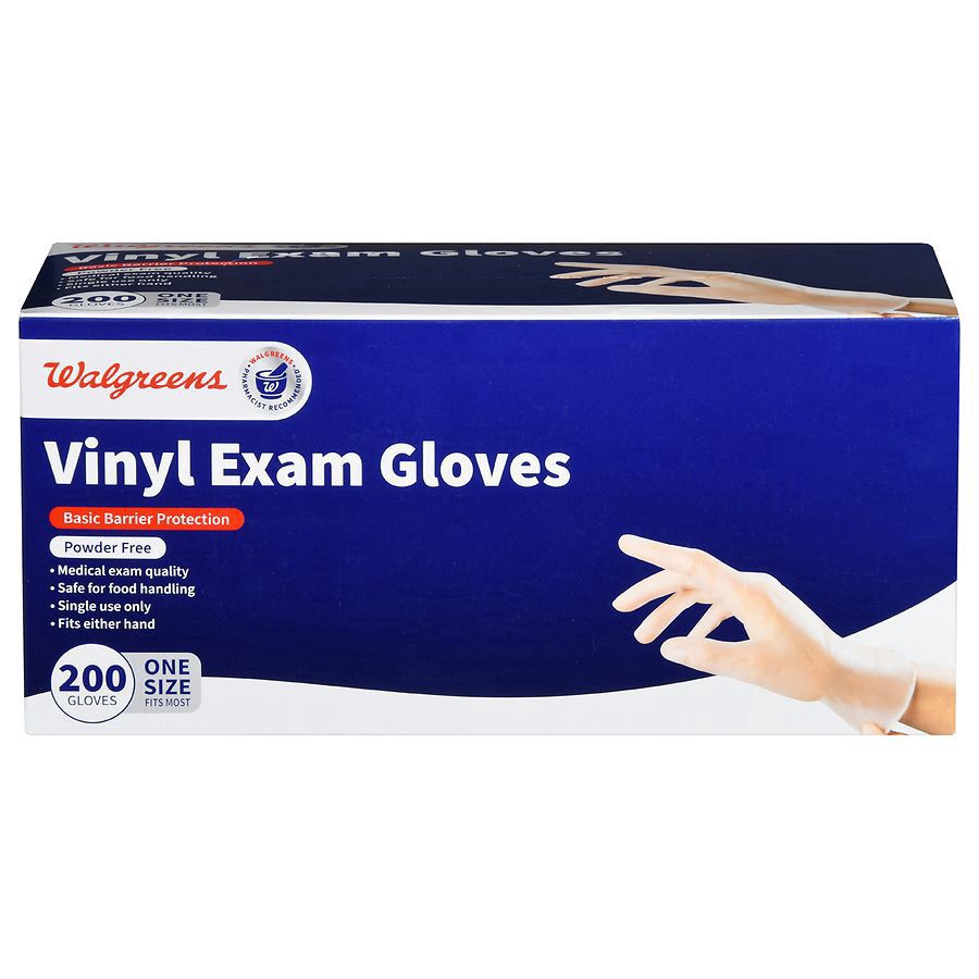 slide 1 of 5, Walgreens Vinyl Exam Gloves, 200 ct