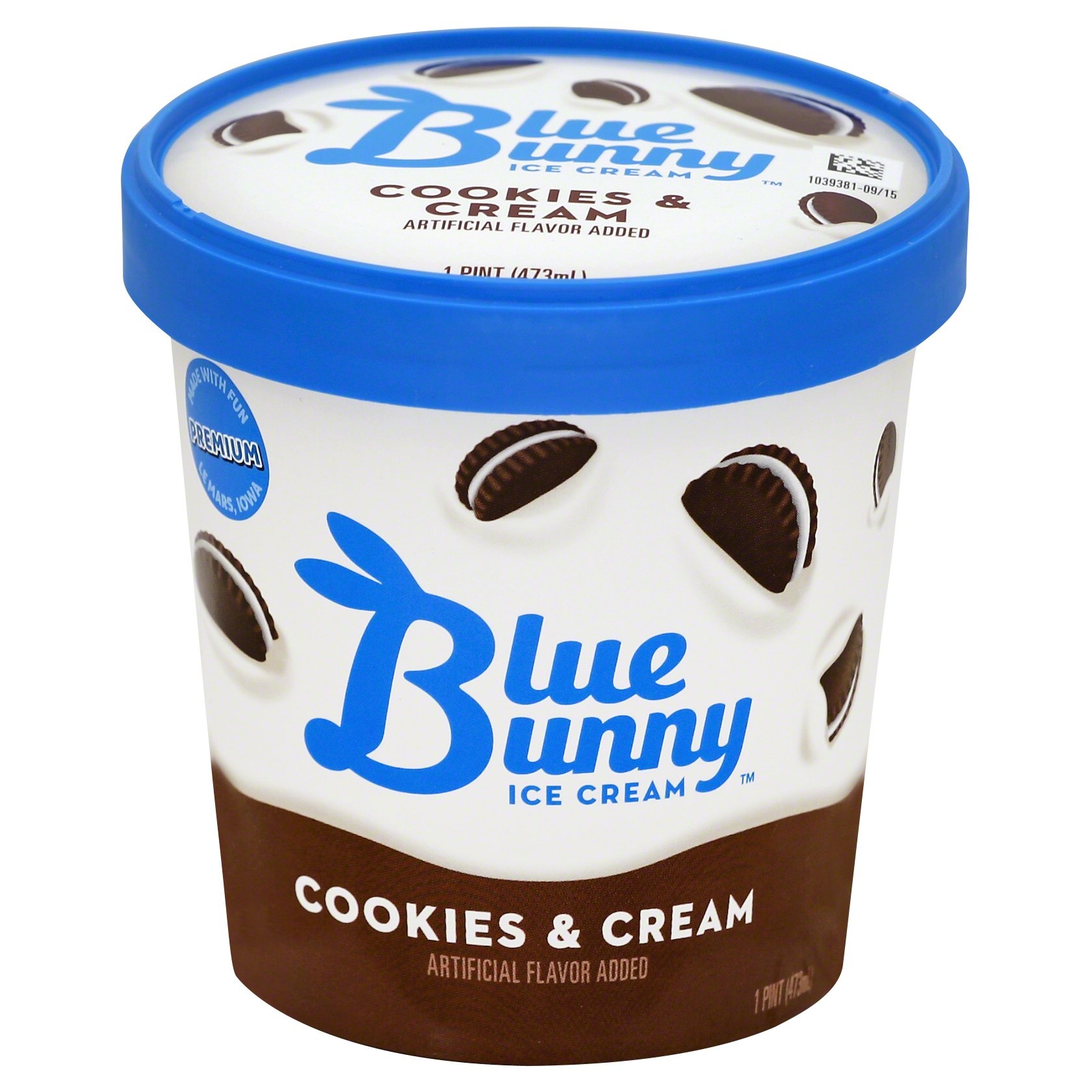 slide 1 of 6, Blue Bunny Cookies & Cream, 16 oz