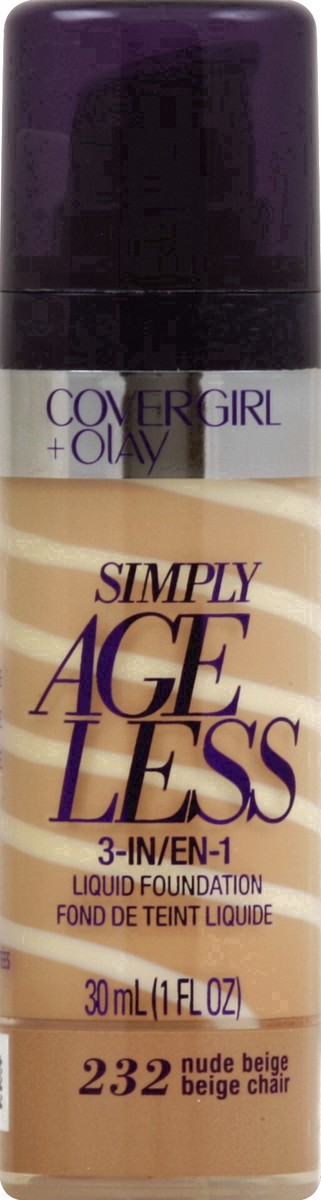 slide 15 of 21, Covergirl COVERGIRL & Olay Simply Ageless 3-in-1 Liquid Foundation, Nude Beige 232, 1 fl oz (30 ml), 30 ml