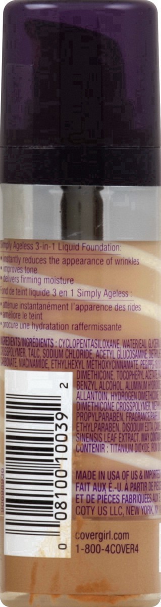 slide 4 of 21, Covergirl COVERGIRL & Olay Simply Ageless 3-in-1 Liquid Foundation, Nude Beige 232, 1 fl oz (30 ml), 30 ml