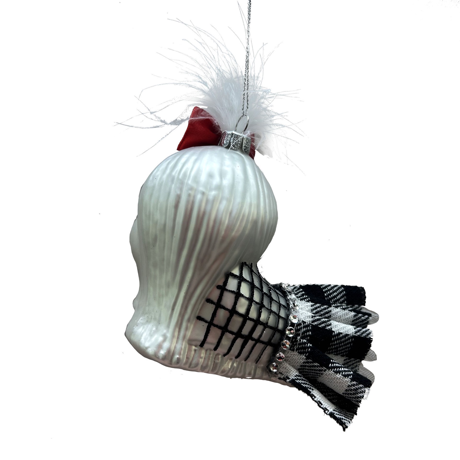 slide 3 of 3, 4" Big Head Maltese Glass Ornament By Ashland, 4 in x 2 in x 4 in