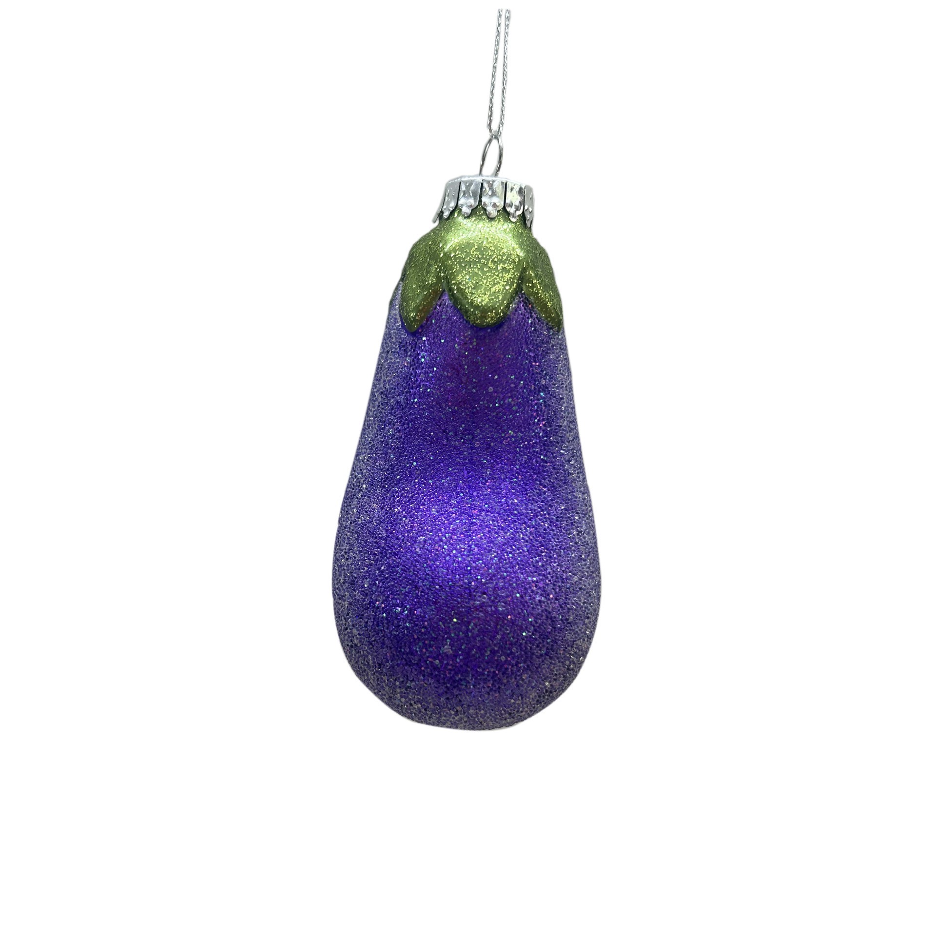 slide 2 of 3, 4" Eggplant Glass Ornament By Ashland, 2 in x 2 in x 4 in
